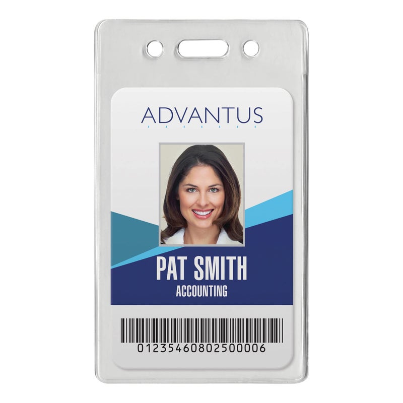 Advantus Proximity Card Vertical Badge Holders, 3 3/8" H x 2 3/8" W, Clear, Pack of 50 - Image 2